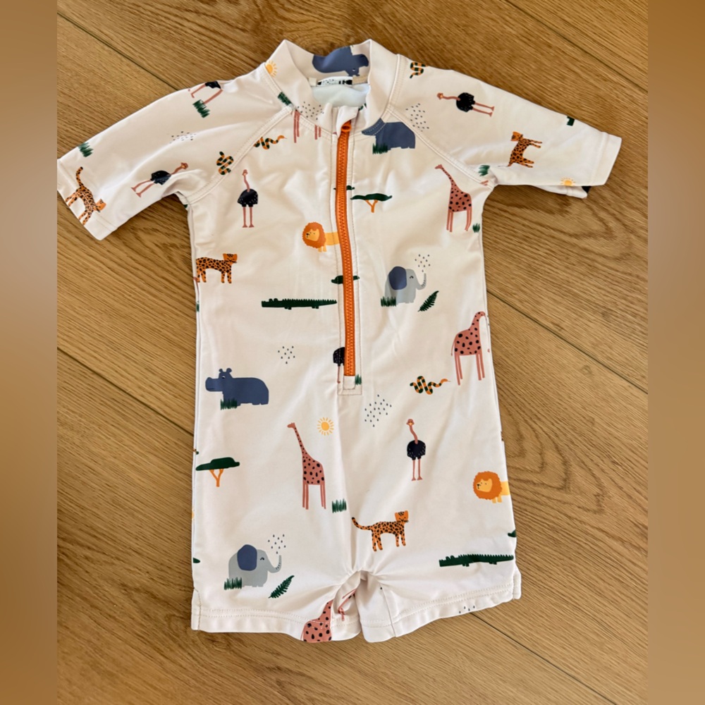 Animal Print Baby Onesie with Zipper